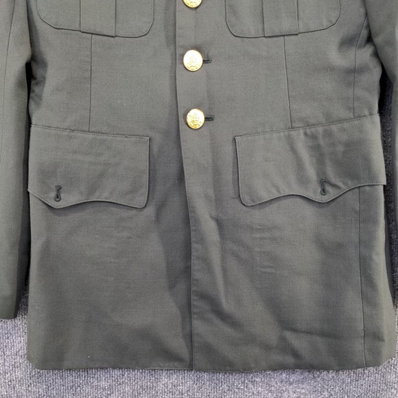 U.S. Army Serge Green Military Dress Uniform Coat Green Size 36 Poly Wool Blend - Picture 10 of 13
